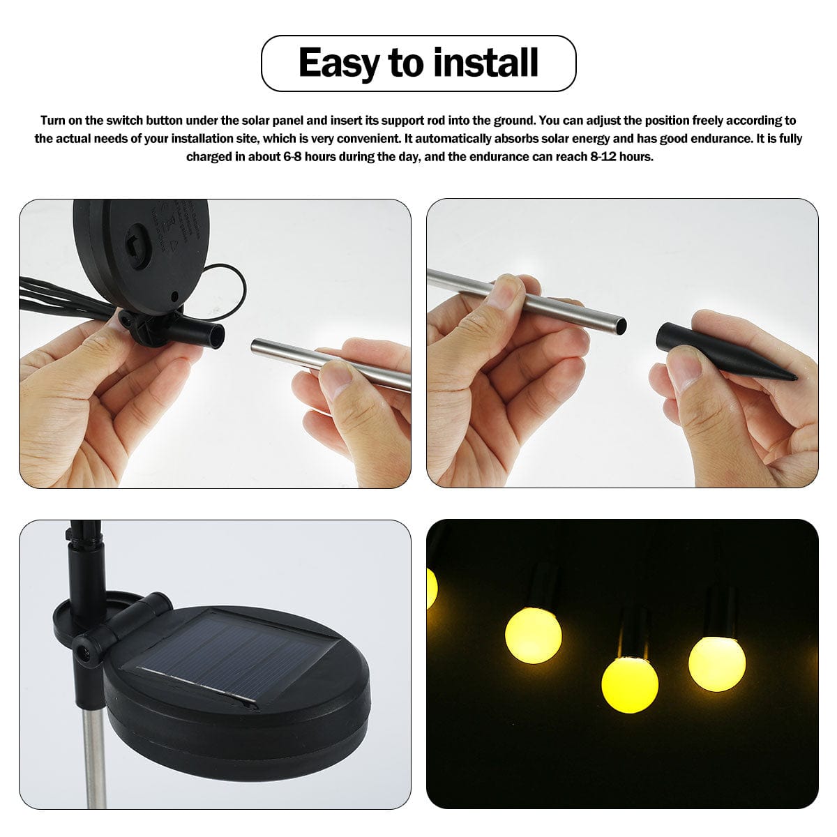 Solar-Powered Garden Stake Lights with Firefly LED Effect – IP65 Weather-Resistant Decorative Pathway Lighting for Yards, Flower Beds & | Thomler