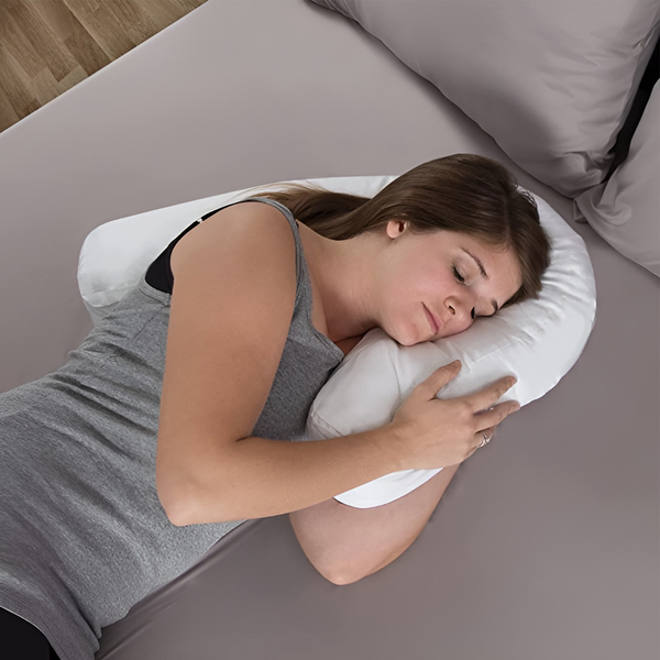 Contour Sleep Pillow for Side Sleepers with Ear Relief Cutout – Spine-Aligning Memory Support for Pain-Free Rest, Washable Cover, 21×16 in | Thomler