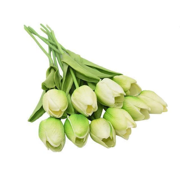 Silk Tulip Stems Set – Lifelike Petals & Leaves – Indoor Decor Arrangement Bouquet – No Watering Required | Thomler