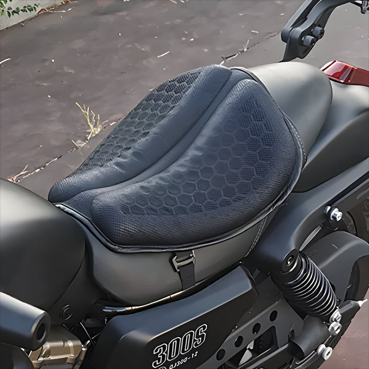 Gel Motorcycle Seat Cushion with Shock Absorption for Long Rides – Breathable Honeycomb Design, Non-Slip Bottom, Universal Fit for Touring | Thomler