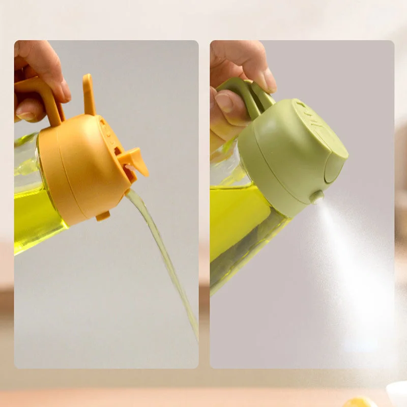Dual-Function Oil Bottle with Press Pump Mister for Cooking – Glass Kitchen Dispenser Spray Bottle for Olive Oil, Vinegar & Dressings | Thomler