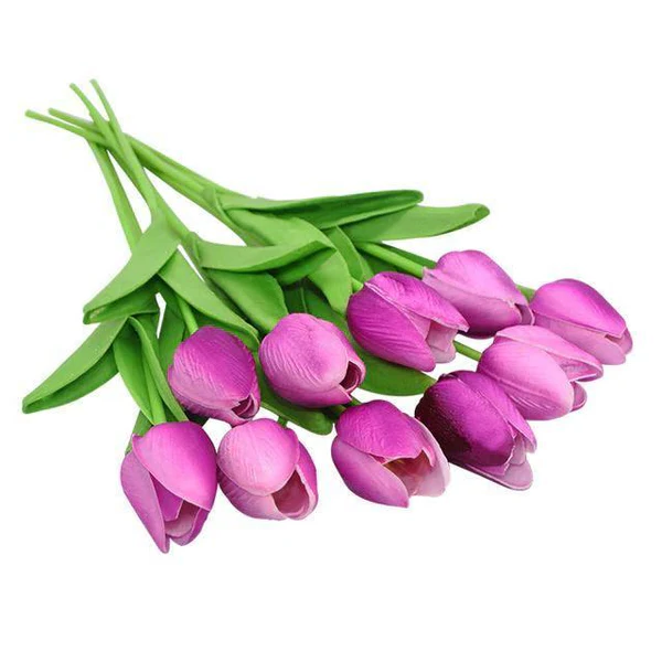 Silk Tulip Stems Set – Lifelike Petals & Leaves – Indoor Decor Arrangement Bouquet – No Watering Required | Thomler