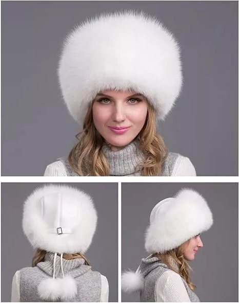 Genuine Fox Fur Winter Hat with Ear Flaps – Full-Coverage Luxury Cold-Weather Cap for Women | Thomler