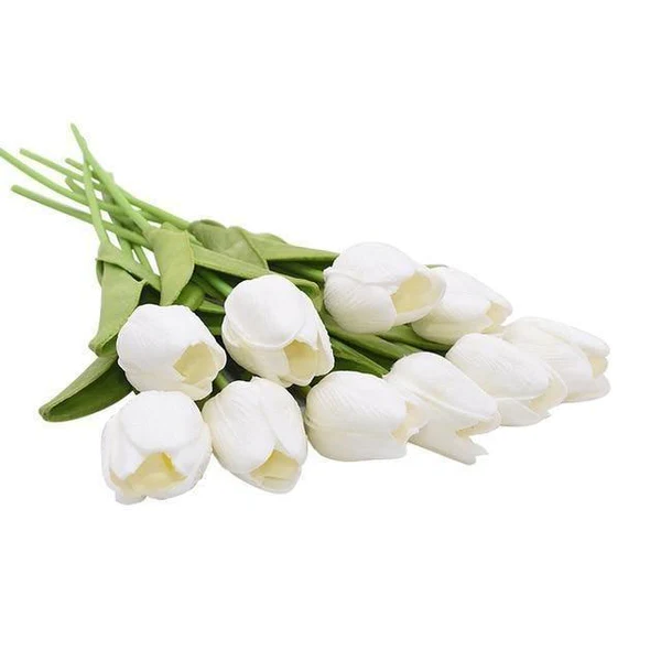 Silk Tulip Stems Set – Lifelike Petals & Leaves – Indoor Decor Arrangement Bouquet – No Watering Required | Thomler