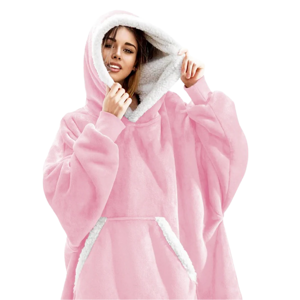 Oversized Wearable Throw with Hood & Front Pocket for Couch Lounging, Streaming & Staying Warm Indoors or Outdoors | Thomler