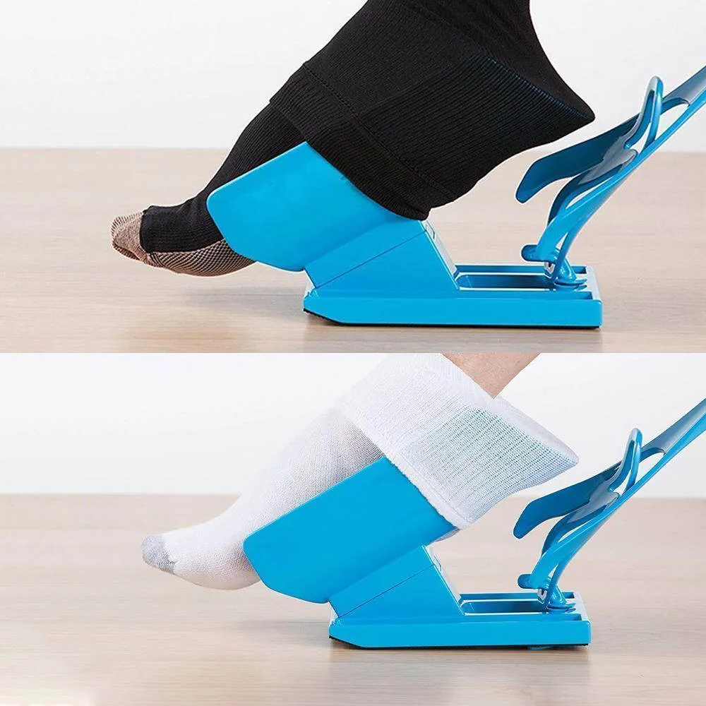 Assistive Sock Aid Tool with Extended Handle for Seniors, Pregnancy, Recovery & Limited Mobility | Fits All Hosiery Types | Foldable | Thomler