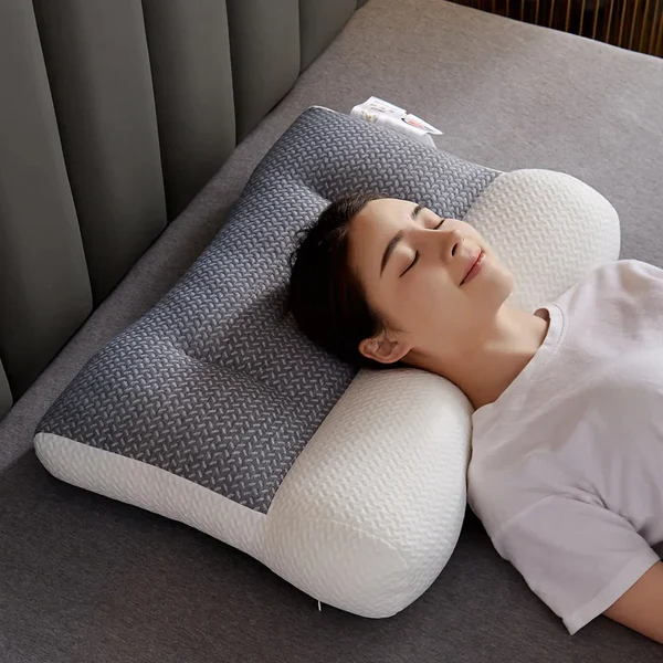 Ergonomic Contour Sleep Pillow with Ear Recess for Side & Back Sleepers – Cervical Alignment Support, Breathable Polyester-Soy Fill | Thomler