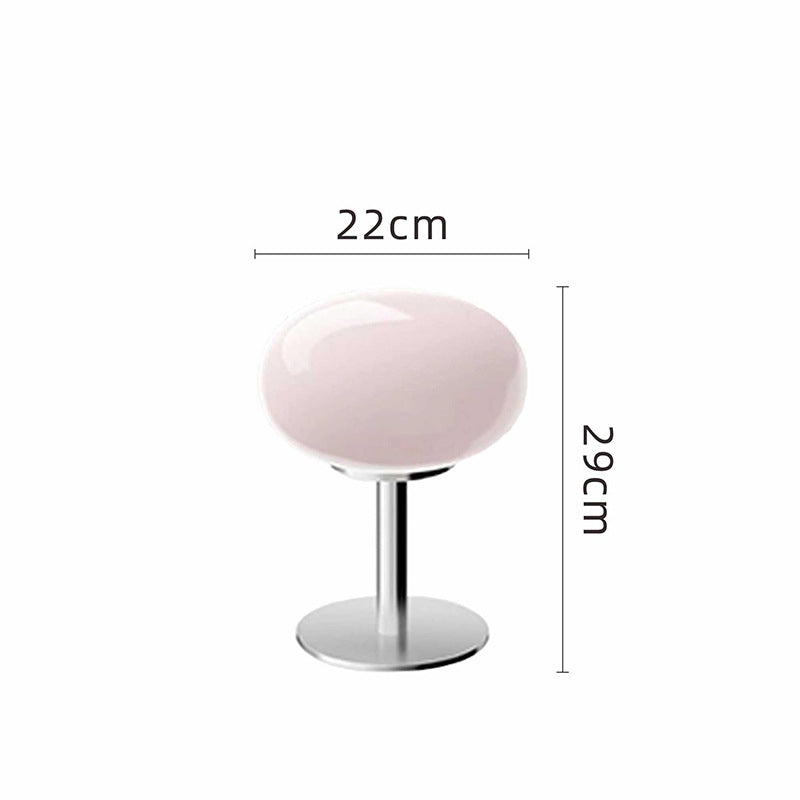 Sculptural Chrome and Frosted Glass Nightstand Lamp with Soft Glow LED for Bedroom, Desk, Living Room Accent Lighting | Thomler