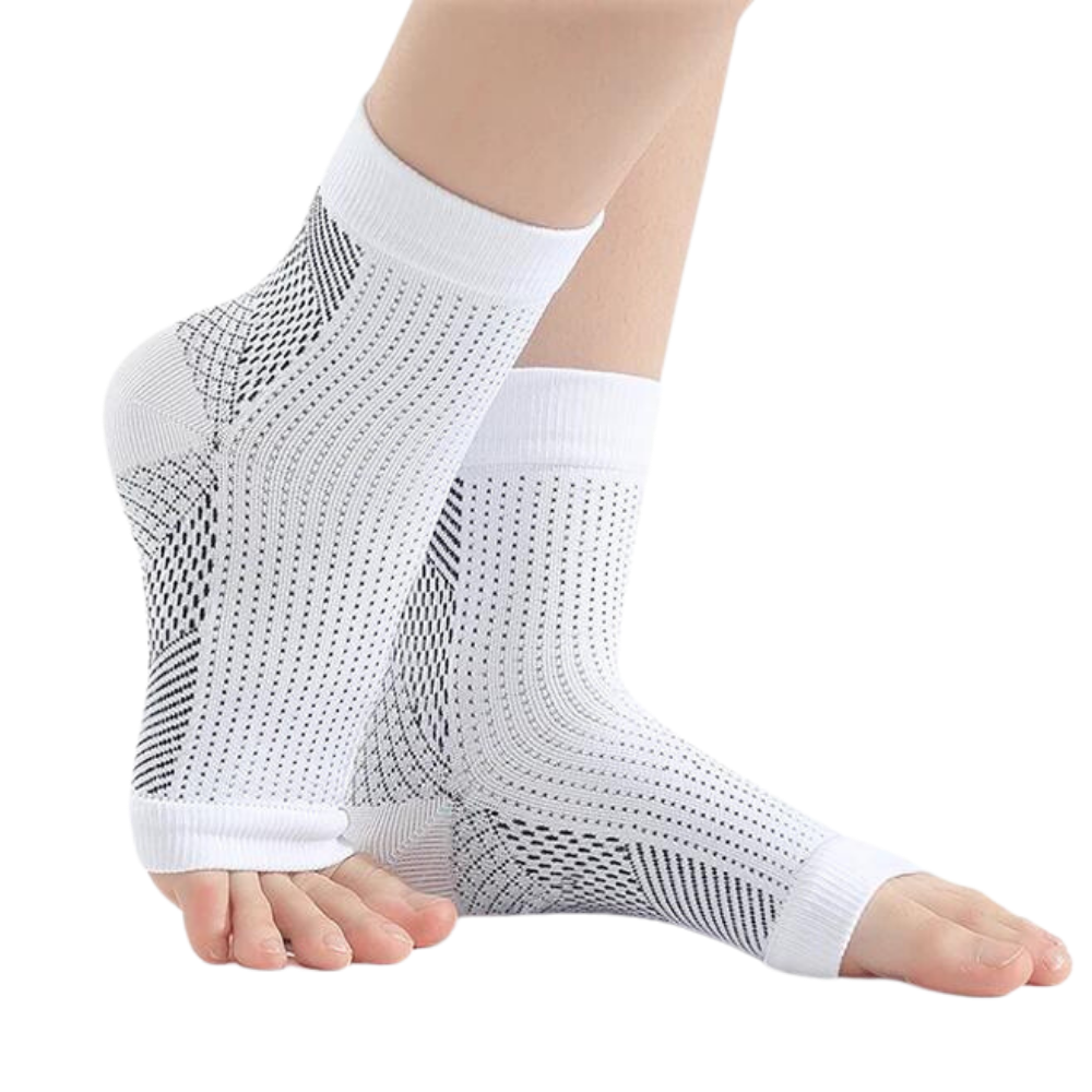 Open-Toe Compression Socks for Nerve Pain & Plantar Fasciitis Relief - Therapeutic Arch Support Foot Sleeves for Circulation & Heel Pain | Thomler