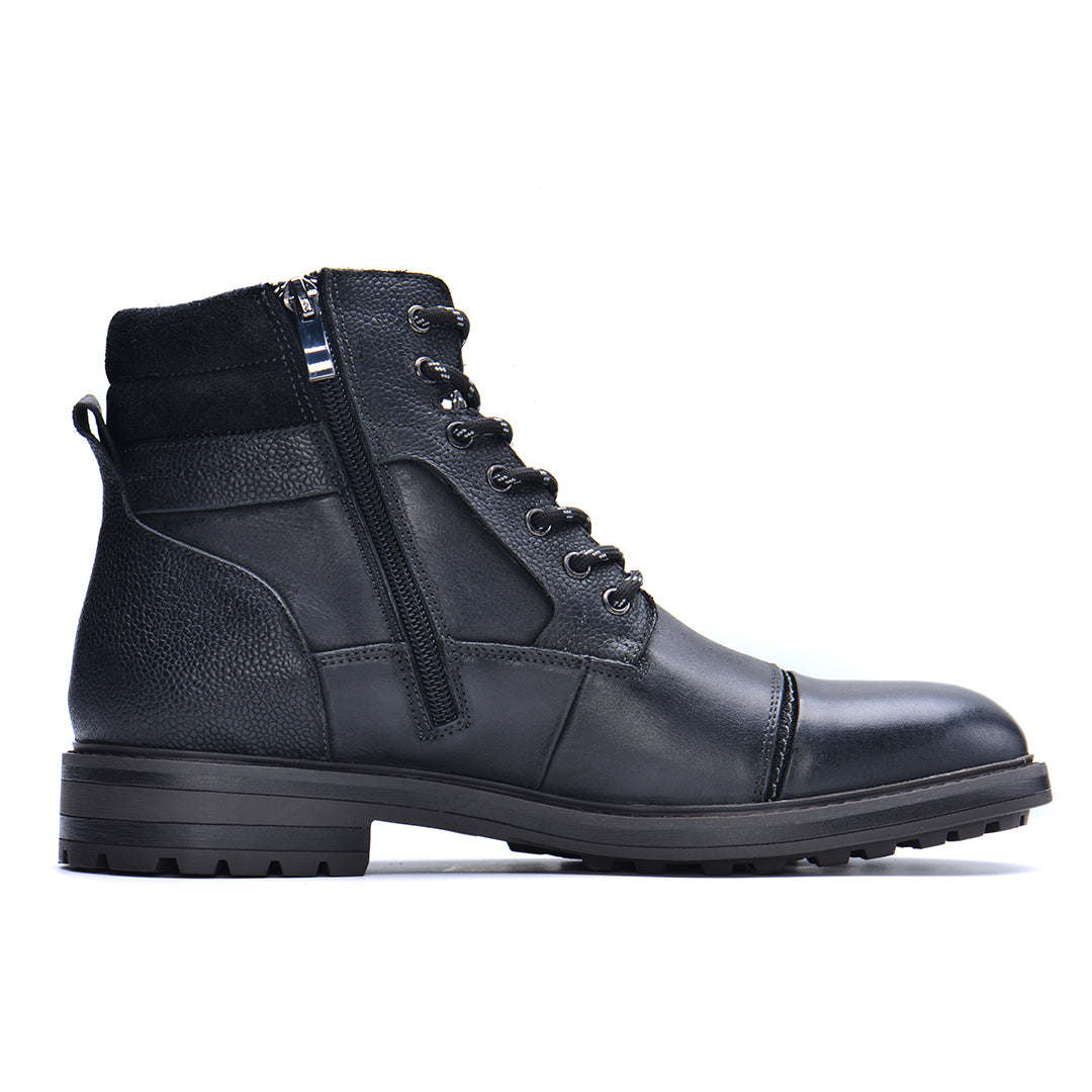 Men's Waterproof Leather Combat Boots with Reinforced Stitching & Anti-Slip Sole for Work, Hiking & Everyday Wear | Thomler