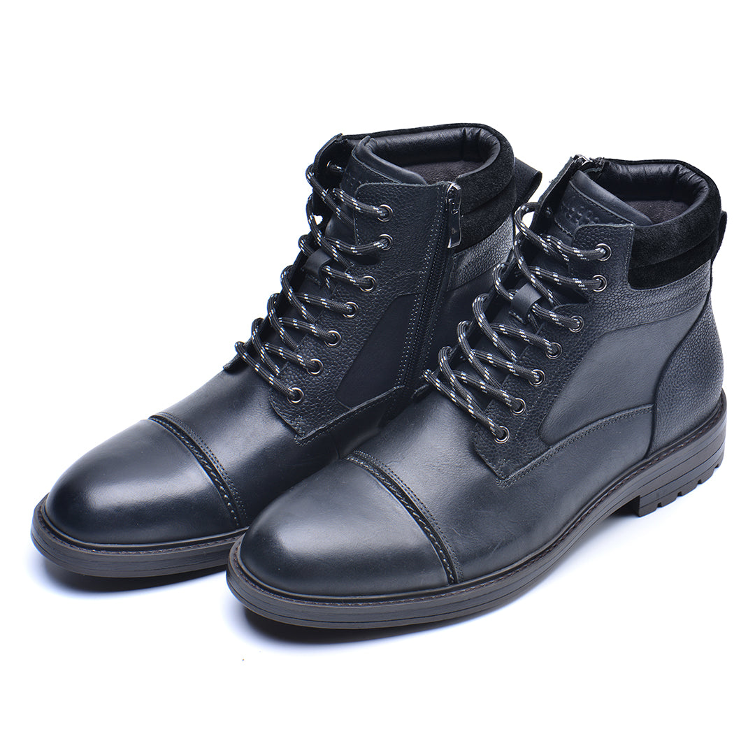 Men's Waterproof Leather Combat Boots with Reinforced Stitching & Anti-Slip Sole for Work, Hiking & Everyday Wear | Thomler