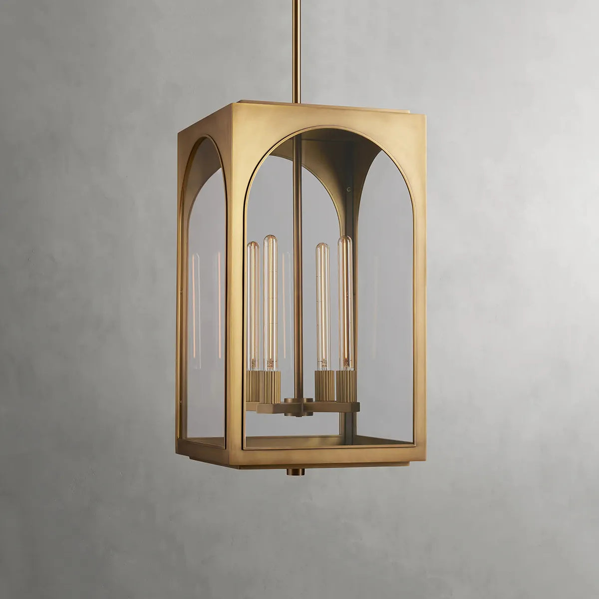 Arched Glass Outdoor Hanging Light with Adjustable Drop & Extension Rods for Patio, Porch, Entryway & Covered Deck | Thomler