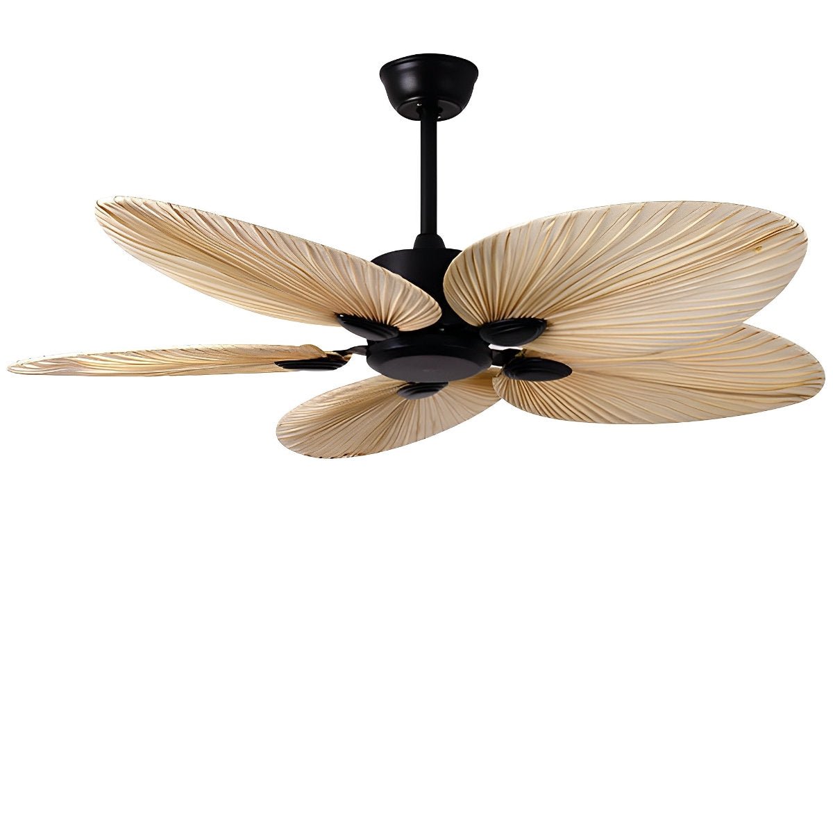 Ceiling Fan Palm Leaf 132.0 cm Brown Tropical Bedroom Living Room Remote Controlled Silent DC Cooling | Thomler