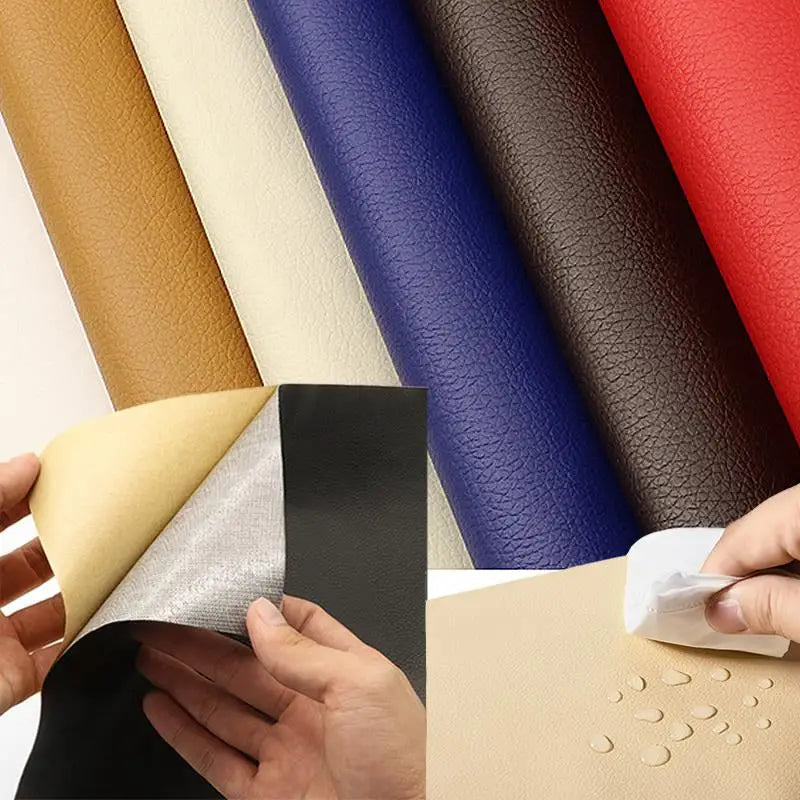 Peel-and-Stick Leather Repair Patches for Furniture, Car Seats & Bags – Cut-to-Fit, Waterproof Vinyl Sheet 20×54 in | Thomler
