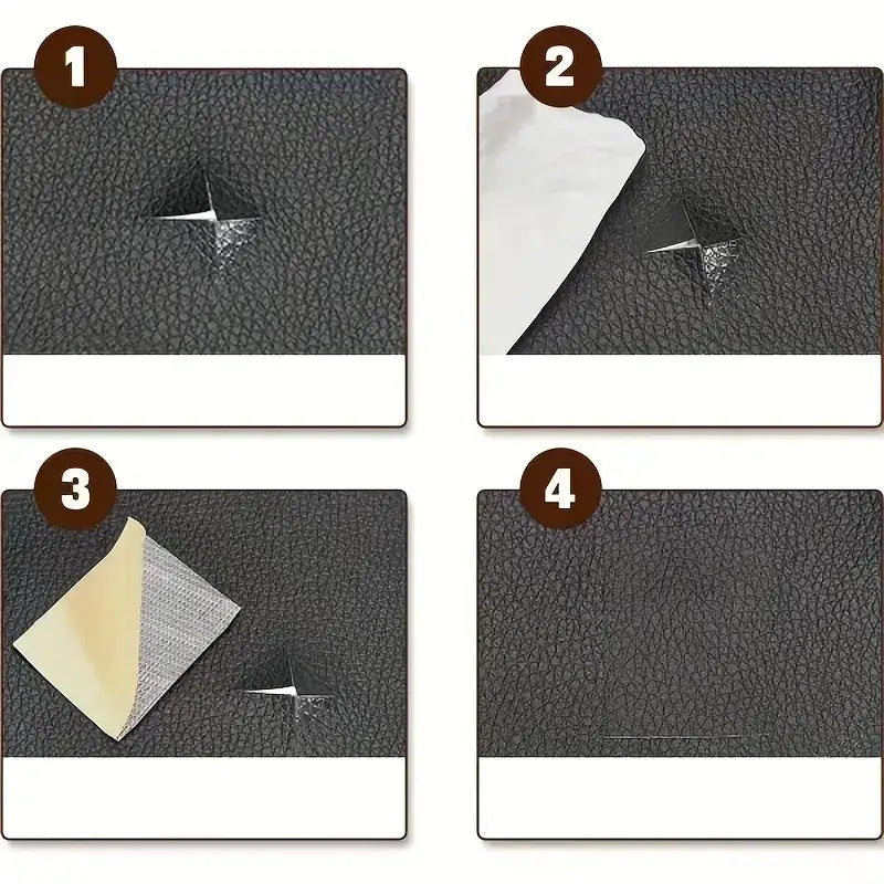 Peel-and-Stick Leather Repair Patches for Furniture, Car Seats & Bags – Cut-to-Fit, Waterproof Vinyl Sheet 20×54 in | Thomler