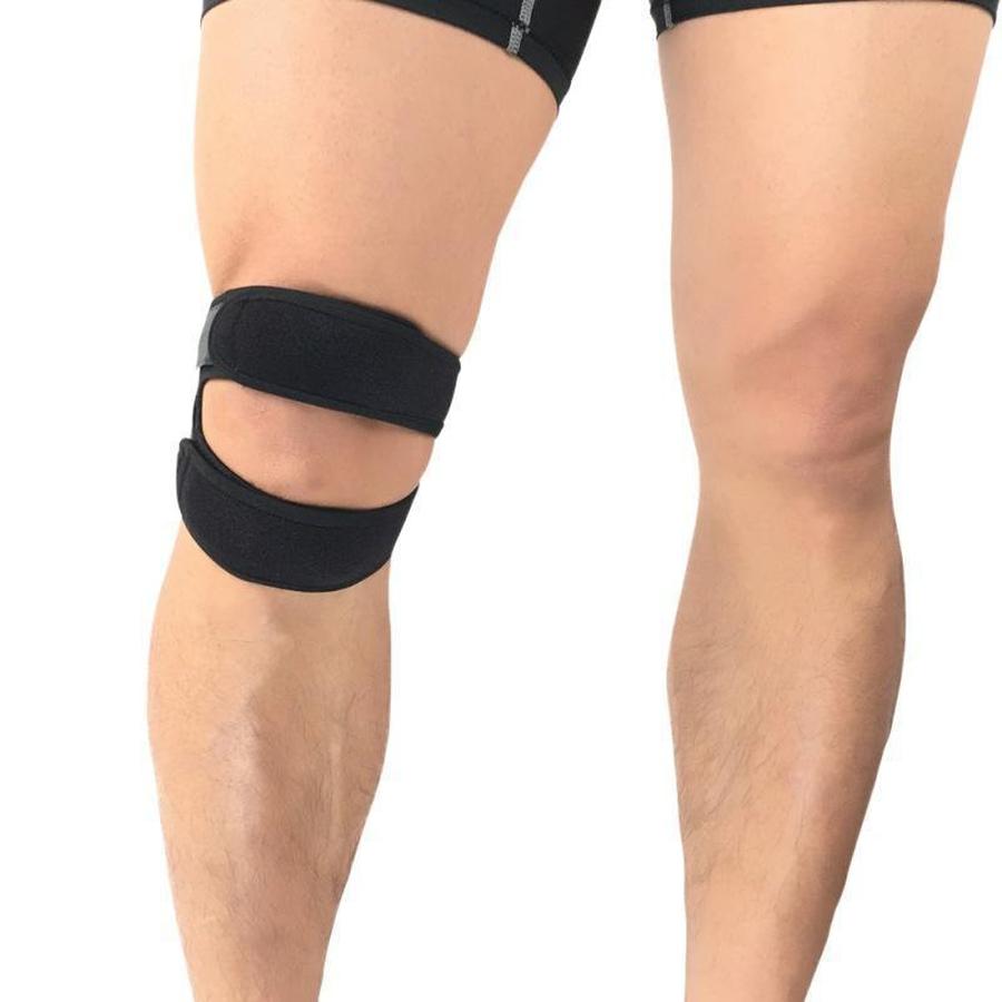 Dual-Strap Knee Support Brace with Silicone Pad for Stability & Pain Relief | Adjustable Compression Wrap for Running, Jumper's Knee | Thomler