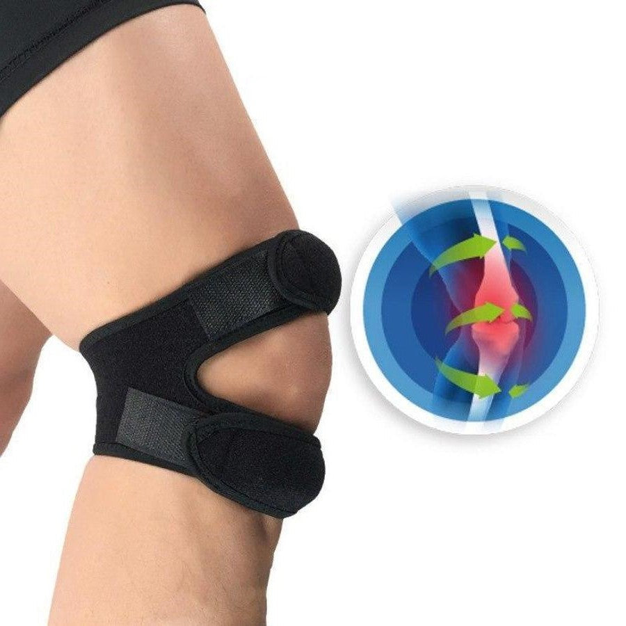 Dual-Strap Knee Support Brace with Silicone Pad for Stability & Pain Relief | Adjustable Compression Wrap for Running, Jumper's Knee | Thomler