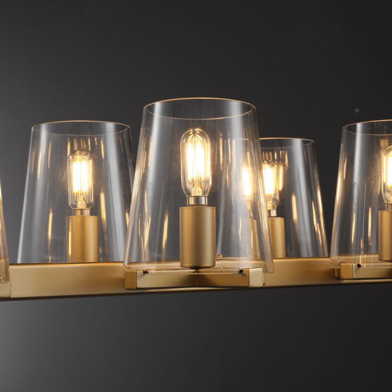 Linear Crystal Chandelier 49-60 Inch X-Frame Dining Room Ceiling Light Brass Nickel Bronze Kitchen Island | Thomler