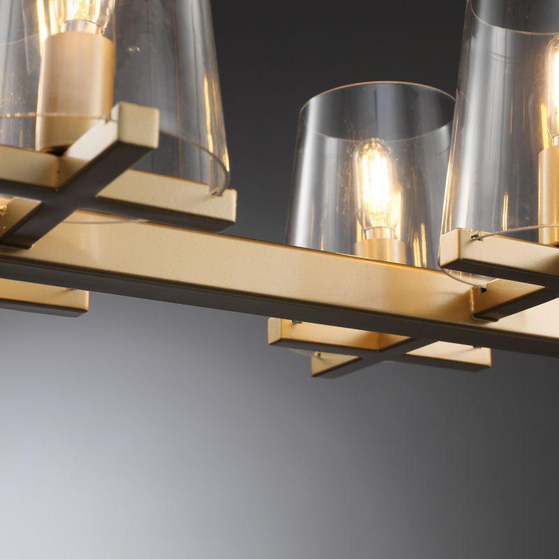 Linear Crystal Chandelier 49-60 Inch X-Frame Dining Room Ceiling Light Brass Nickel Bronze Kitchen Island | Thomler