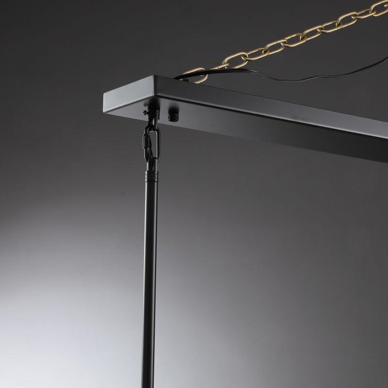Linear Crystal Chandelier 49-60 Inch X-Frame Dining Room Ceiling Light Brass Nickel Bronze Kitchen Island | Thomler