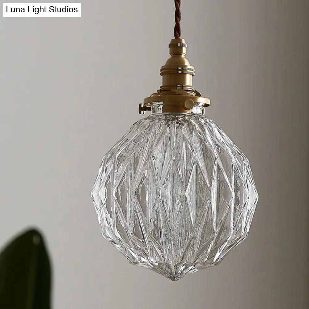 Industrial Glass Globe Pendant Light Fixture Clear Sphere Hanging Lamp Dining Room Kitchen Island Ceiling Lighting E26 Socket | Thomler
