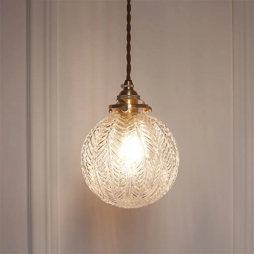 Industrial Glass Globe Pendant Light Fixture Clear Sphere Hanging Lamp Dining Room Kitchen Island Ceiling Lighting E26 Socket | Thomler