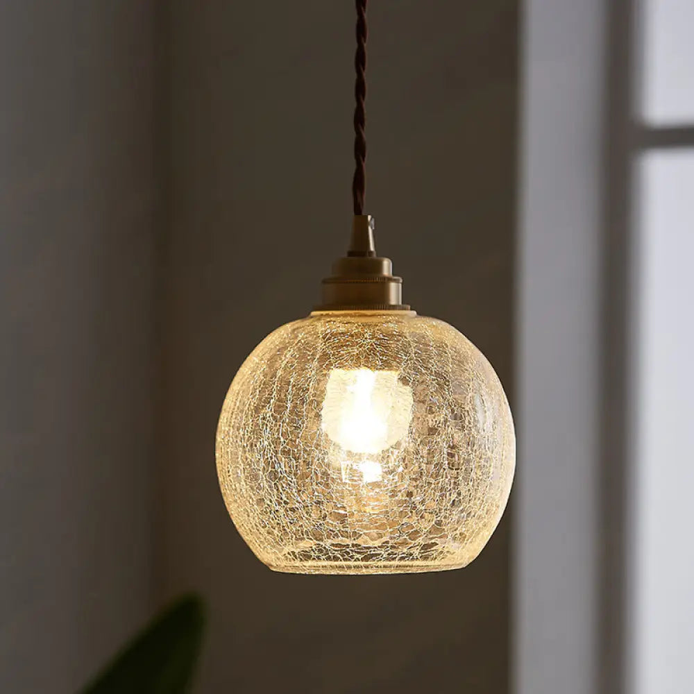 Industrial Glass Globe Pendant Light Fixture Clear Sphere Hanging Lamp Dining Room Kitchen Island Ceiling Lighting E26 Socket | Thomler