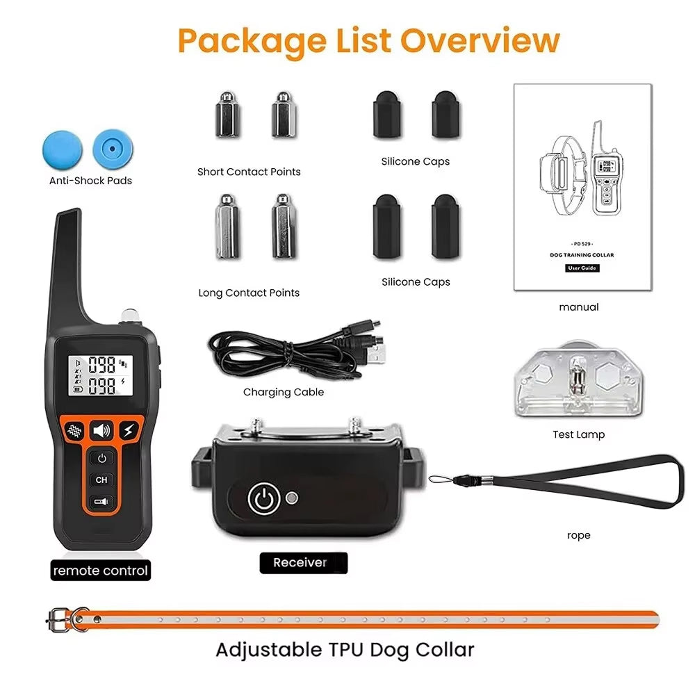 Remote Dog Training Collar with 3 Correction Modes, 3280 ft Range, Waterproof Rechargeable E-Collar for Small to Large Dogs 4-120 lbs | Thomler