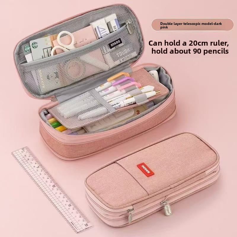 Kids Pencil Organizer with Elastic Straps & 180° Opening – Holds 40 Pens, Markers & School Supplies | Thomler