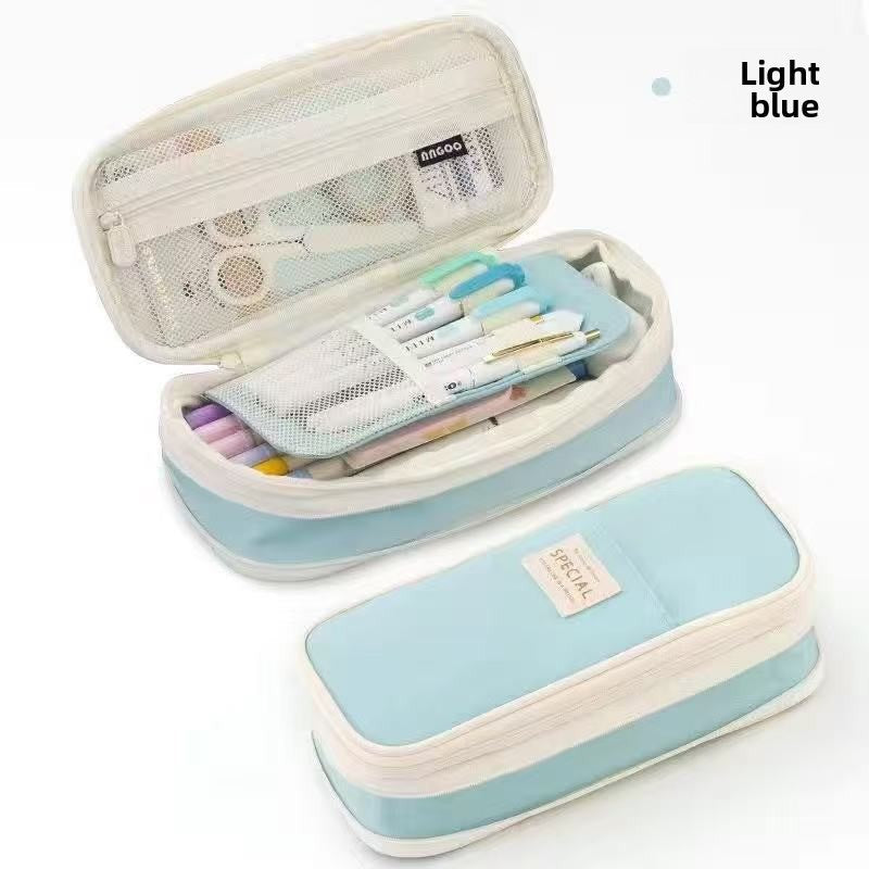 Kids Pencil Organizer with Elastic Straps & 180° Opening – Holds 40 Pens, Markers & School Supplies | Thomler