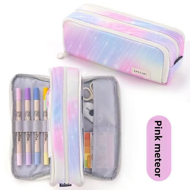 Kids Pencil Organizer with Elastic Straps & 180° Opening – Holds 40 Pens, Markers & School Supplies | Thomler