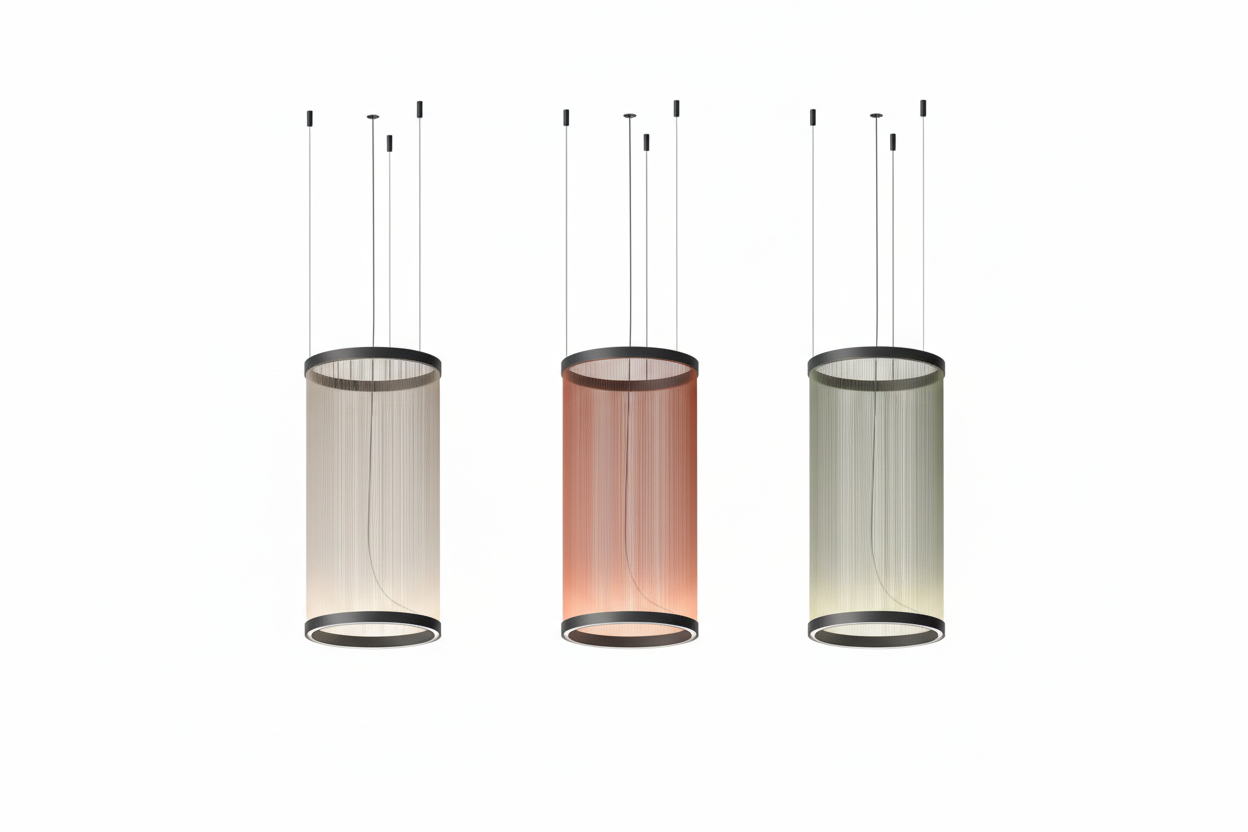 Pendant Light Fabric Shade Built In LED Multi Pendant Dining Room Kitchen Island Hanging Ceiling Lamp | Thomler