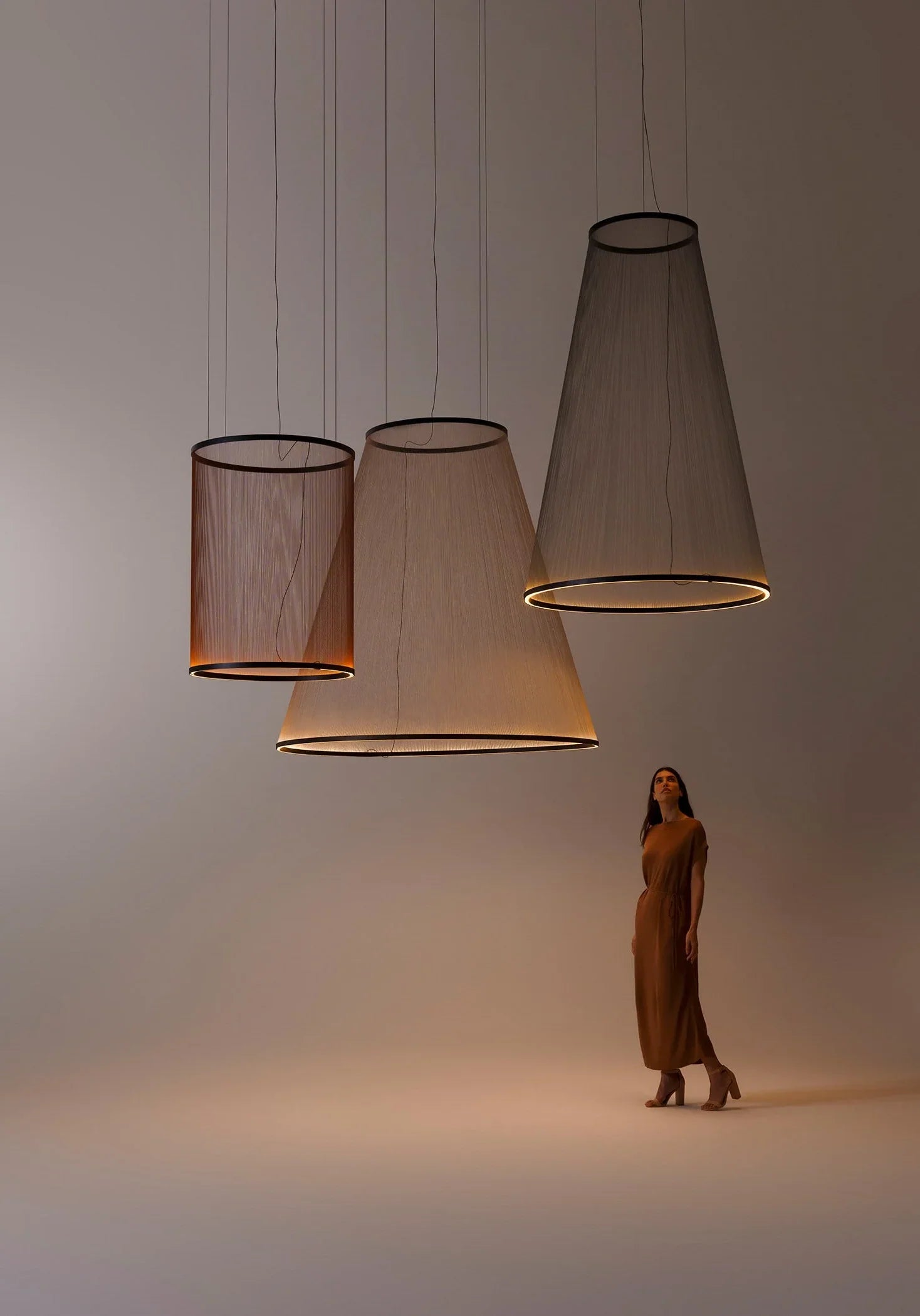 Pendant Light Fabric Shade Multi Pendant Cluster Hanging Dining Room Kitchen Island Ceiling Light | Thomler