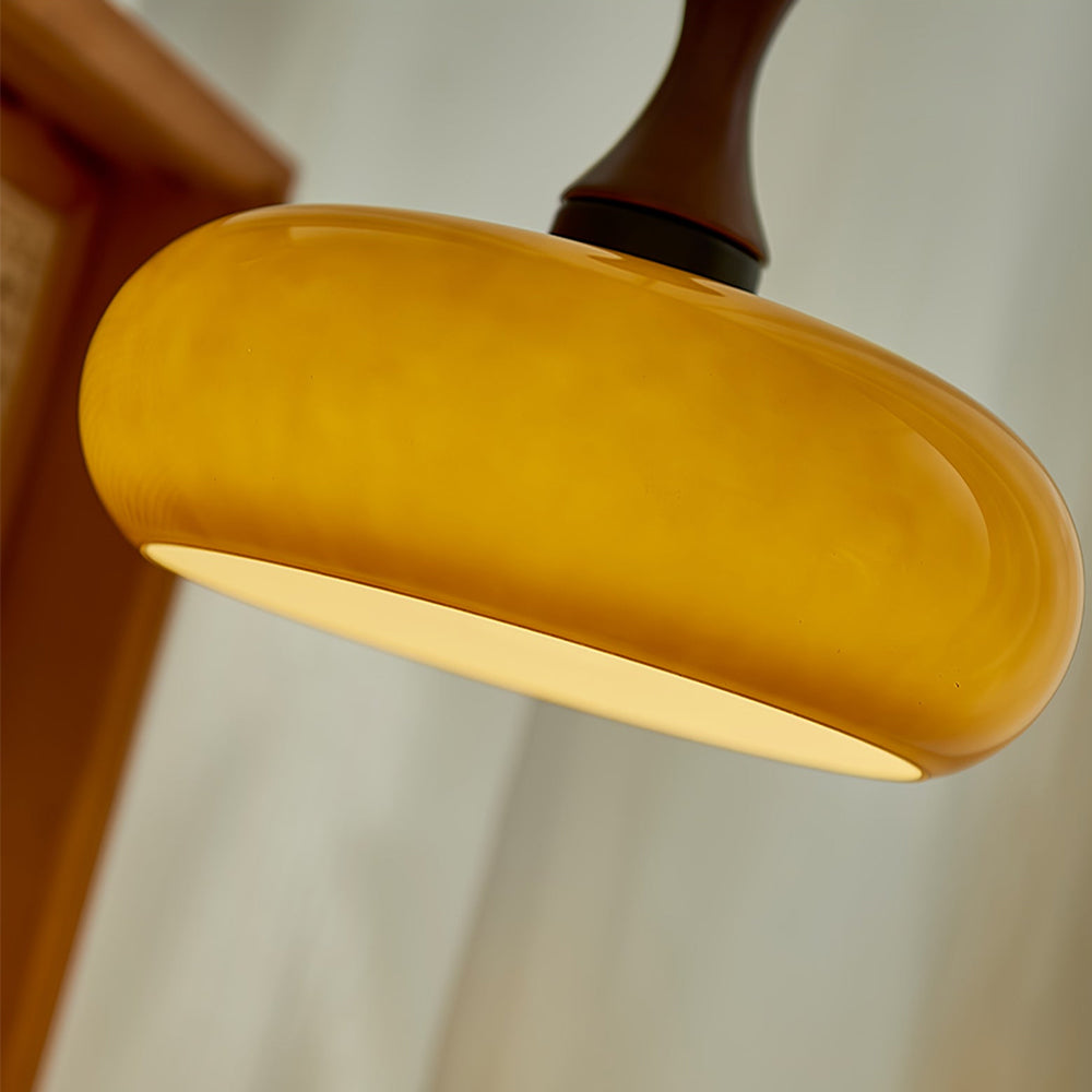 Pendant Light Glass And Wood 30.0 cm Warm Dining Room Living Room Bedroom Hanging Ceiling Lamp Retro Modern Vintage Atmosphere | Thomler