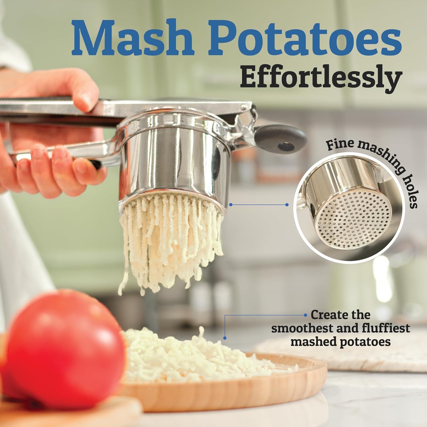Stainless Steel Potato Masher for Smooth Creamy Results Kitchen Tool 15 oz Heavy Duty Design for Potatoes Vegetables Fruits | Thomler