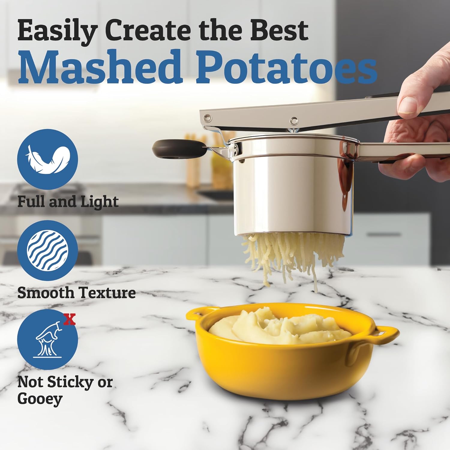 Stainless Steel Potato Masher for Smooth Creamy Results Kitchen Tool 15 oz Heavy Duty Design for Potatoes Vegetables Fruits | Thomler