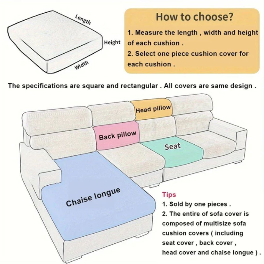 Stretchable Couch Slipcover for Pets – Machine Washable Furniture Protector for Living Room Sofas, Armchairs & Sectionals – 1-4 Seat | Thomler