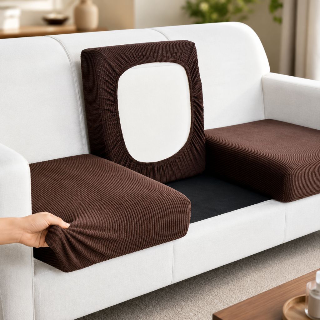 Stretchable Couch Slipcover for Pets – Machine Washable Furniture Protector for Living Room Sofas, Armchairs & Sectionals – 1-4 Seat | Thomler