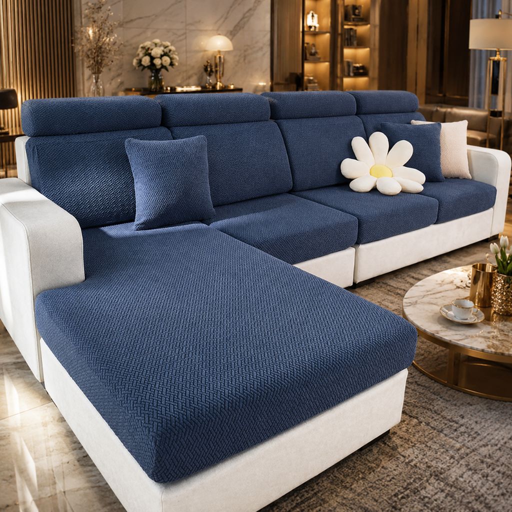 Stretchable Couch Slipcover for Pets – Machine Washable Furniture Protector for Living Room Sofas, Armchairs & Sectionals – 1-4 Seat | Thomler