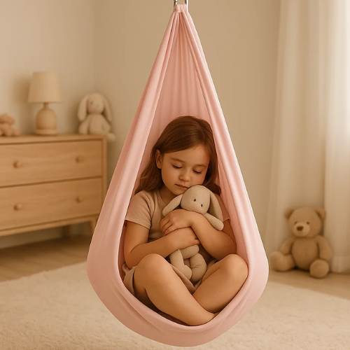 Kids Hanging Pod Chair for Sensory Play & Relaxation – Stretchy Fabric Cocoon for Indoor Use | Thomler