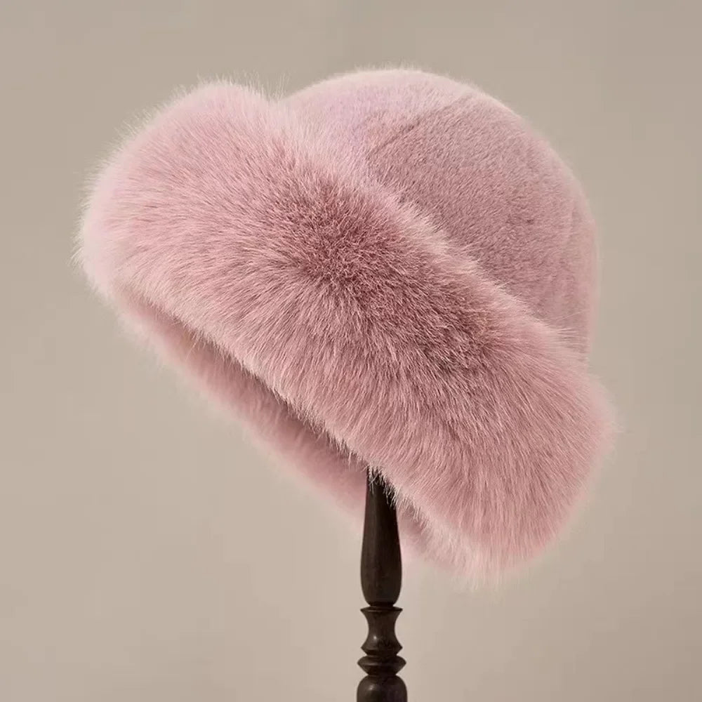 Cozy Faux Fur Cloche Hat for Cold Weather – Soft Fleece Winter Head Topper with Classic Rounded Silhouette | Thomler