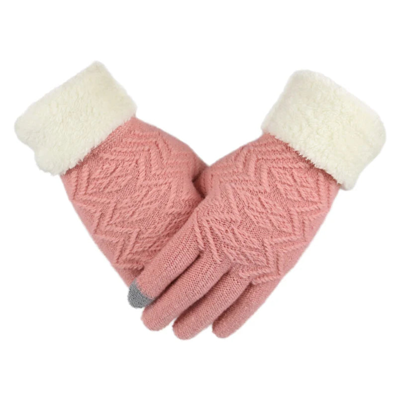 Touchscreen Winter Gloves with Fleece Lining – Windproof Knit Design for Cold Weather | Thomler