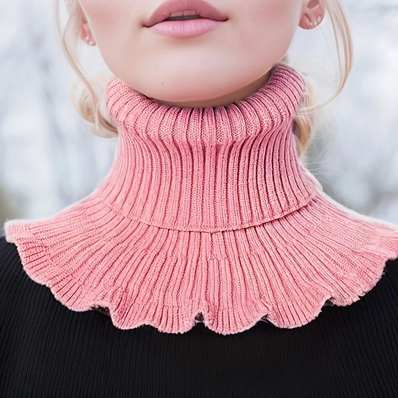 Faux Cashmere Turtleneck Collar Wrap – Soft Detachable Neck Warmer for Layering & Cold Weather Style | Thomler
