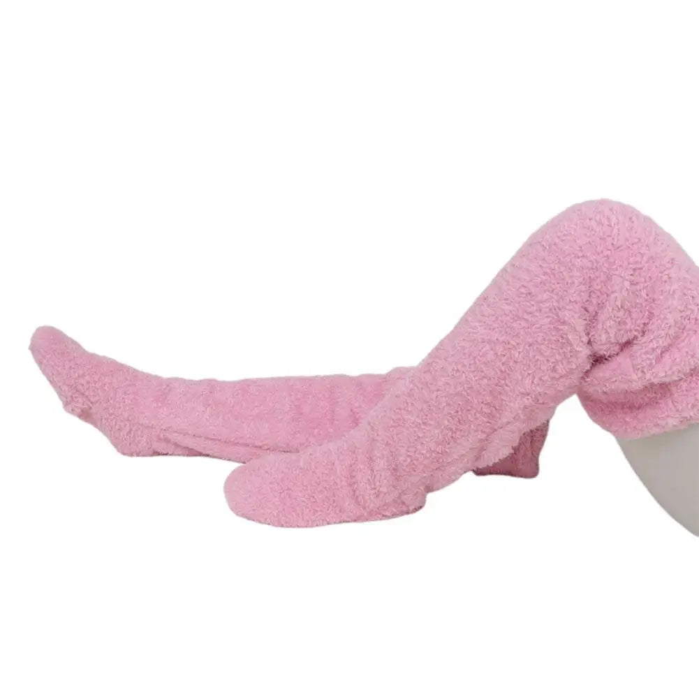 Plush Over-the-Knee Sleep Socks with Toe Opening for Winter Warmth | Thomler