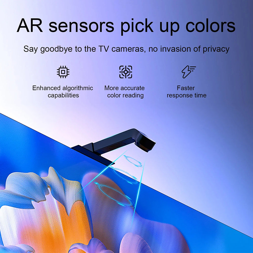 Smart RGBIC LED Bias Lighting for 55-75 inch TVs with Camera-Driven Color Matching and Bluetooth App Control | Thomler