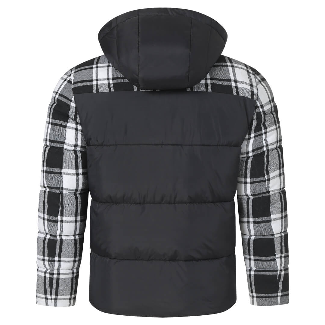 Checkered Insulated Puffer Coat – Lightweight Winter Jacket for Men – Water-Resistant Polyester Outerwear | Thomler