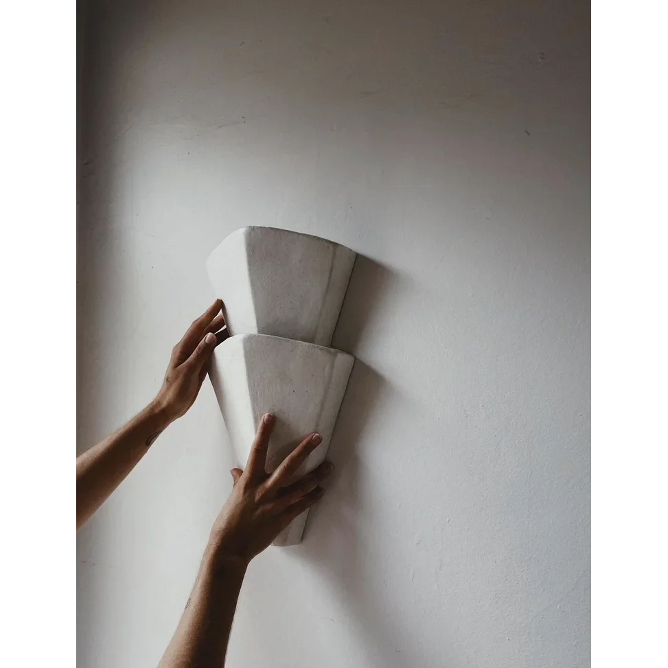 Wall Lamp Plaster 22.4 in Sculptural Warm White Bedroom Hallway Minimalist Sconce Lighting Fixture | Thomler