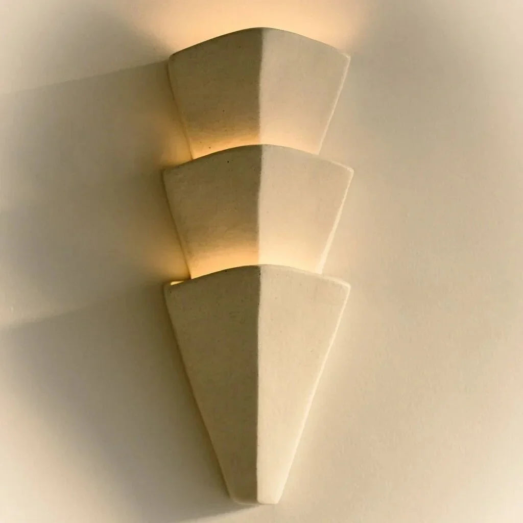 Wall Lamp Plaster 22.4 in Sculptural Warm White Bedroom Hallway Minimalist Sconce Lighting Fixture | Thomler