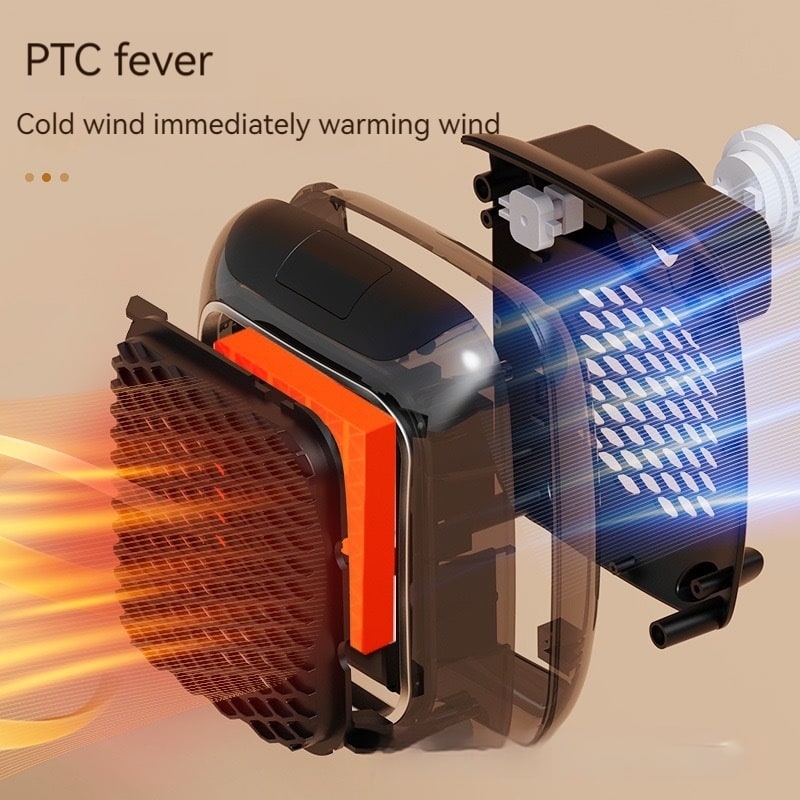Portable Wall Outlet Space Heater with Digital Thermostat & 3 Fan Speeds – 800W PTC Ceramic Heating for Bedroom Office Bathroom – Quiet | Thomler
