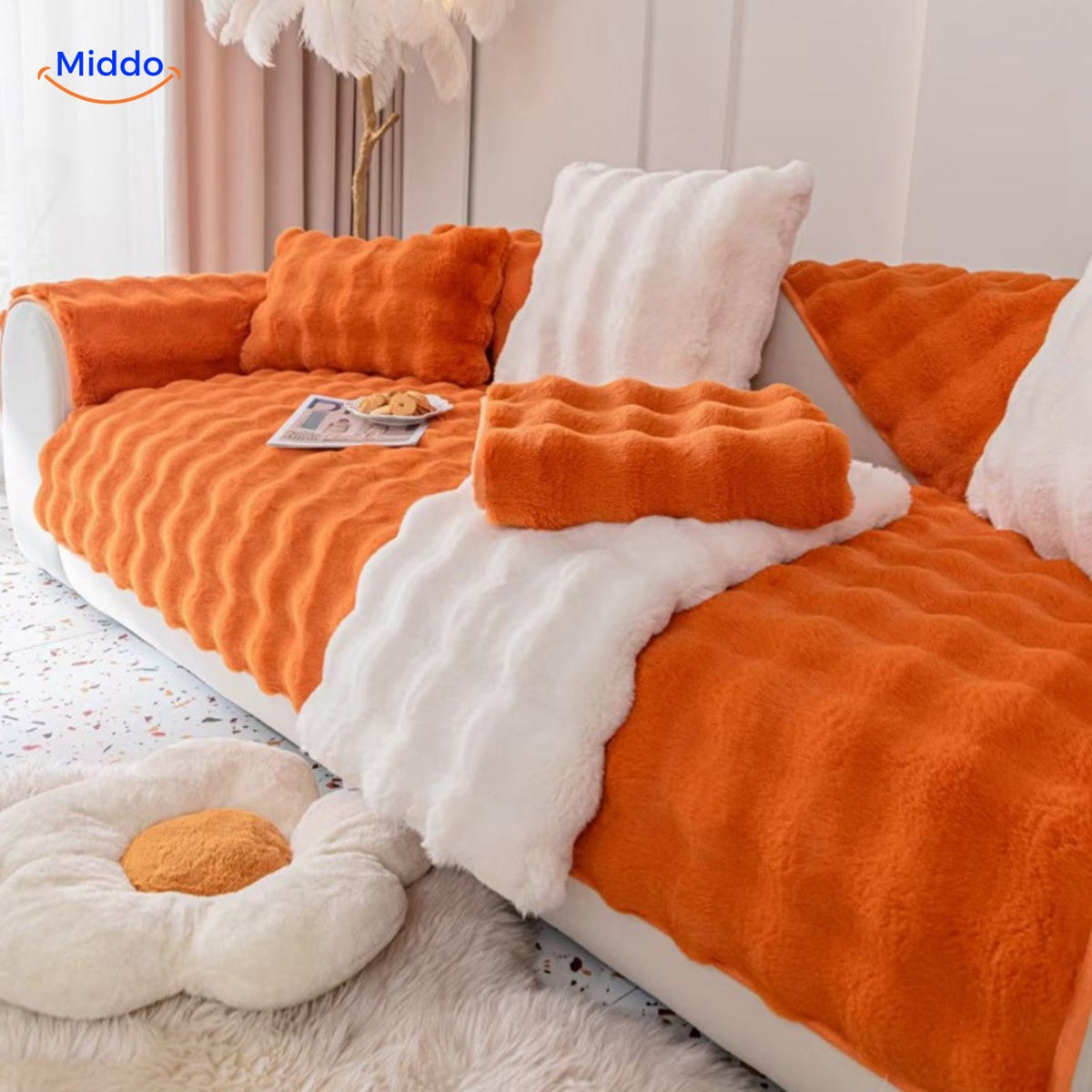 Soft Plush Furniture Throws for Sofas & Chairs – Winter Couch Protectors with Non-Slip Backing | Thomler